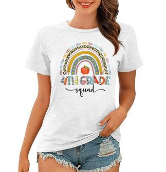 4Th Grade Squad Leopard Rainbow Girls Boys Teacher Women T-shirt - Seseable