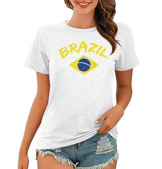 Brazil Brazilian National Flag Soccer Football Brazilian Women T-shirt - Thegiftio UK