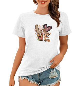 Cozy Autumn Fall Love Fall Heart Idea Gift Women T-shirt - Seseable