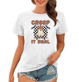 Creep It Real Boo Skateboarding Caro Halloween Women T-shirt - Seseable