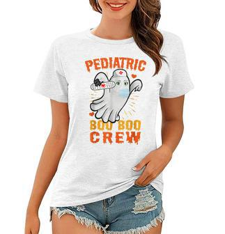 Cute Ghost Halloween Pediatric Nurse Boo-Boo-Crew Women T-shirt - Thegiftio UK