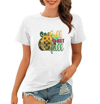 Fall Sweet Fall Sunflower Pumpkin Women T-shirt - Seseable