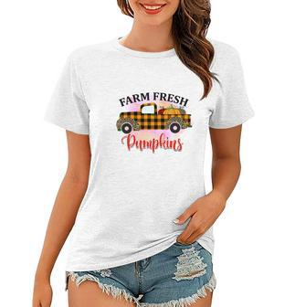 Farm Fresh Pumpkins Truck Thanksgiving Women T-shirt - Seseable