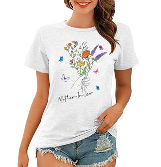 Funny Blessed Mother-In-Law Flowers Floral Mothers Day Graphic Design Printed Casual Daily Basic Women T-shirt - Thegiftio UK