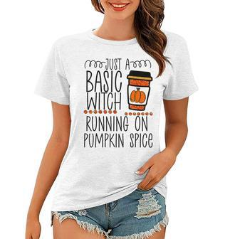 Funny Halloween Fall Pumpkin Spice Witch Autumn Basic Cute Women T-shirt - Seseable
