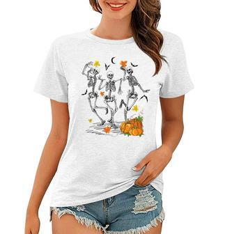 Funny Skeletons Dancing Halloween Dancing Women T-shirt - Seseable