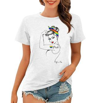 Gift Pride Lgbt Girl Power Pin Up Art Modern Rosie Women T-shirt - Thegiftio UK
