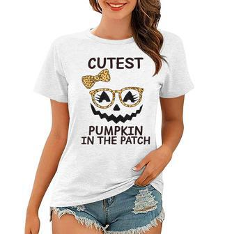 Halloween Cutest Pumpkin In The Patch Girl Halloween Pumpkin Women T-shirt - Seseable