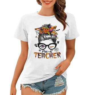 Halloween Pre-K Teacher Life -Cool Witch Women T-shirt - Seseable
