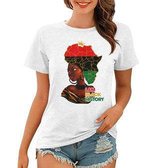 I Am Black History Melanin Pride Africa Map Hair Black Queen V2 Women T-shirt - Seseable