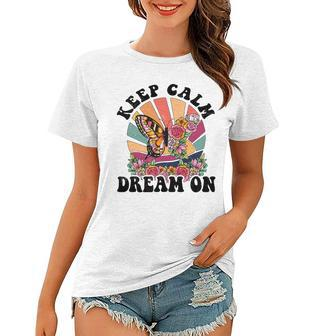 Keep Calm Dream On Vintage Boho Design V2 Women T-shirt - Seseable