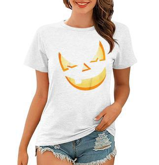 Kids Trick Or Treat Scary Lit Pumpkin Face Halloween Kids Women T-shirt - Seseable