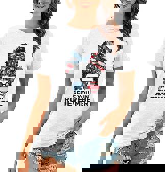 Messy Bun American Flag See You In Roevember Womens Rights Women T-shirt - Thegiftio