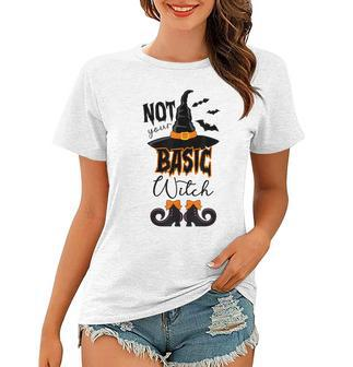 Not Your Basic Witch Halloween Costume Witch Bat Women T-shirt - Seseable