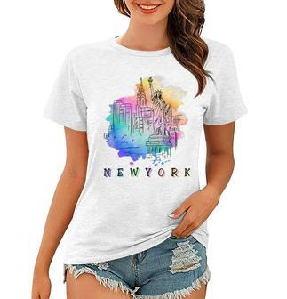 Nyc New York City Skylines Statue Of Liberty Women T-shirt - Thegiftio UK