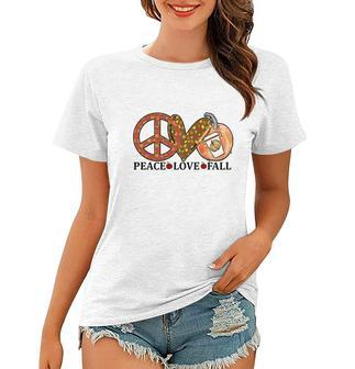Peace Love Fall Heart Coffee Women T-shirt - Seseable