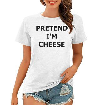 Pretend Im Cheese Lazy Halloween Costume Funny Fancy Dress Women T-shirt - Thegiftio UK