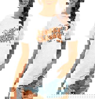 Retro Spooky Season Boo Ghost Floral Spooky Vibes Halloween Women T-shirt | Seseable CA