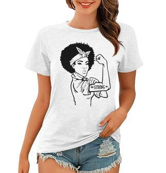 Strong Woman Rosie - Strong - Afro Woman Black Design Women T-shirt - Seseable