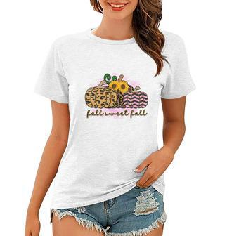 Sunflowers Pumpkins Plaid Fall Sweet Fall Women T-shirt - Seseable