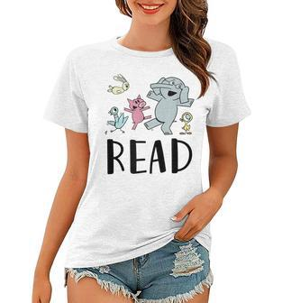 Teacher Library Funny Read Book Club Piggie Elephant Pigeons Women T-shirt - Thegiftio UK