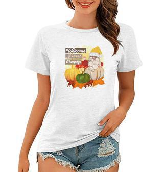 Welcome Great Pumpkin Fall Season Santas Women T-shirt - Seseable