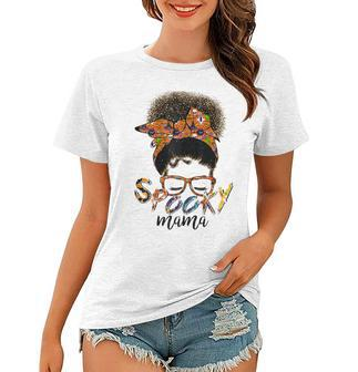 Womens Spooky Mama Funny Halloween Day For Mom Women T-shirt - Seseable