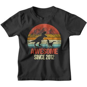 10 Year Old Boy Dinosaur Awesome Since 2012 10Th Birthday Youth T-shirt - Thegiftio UK