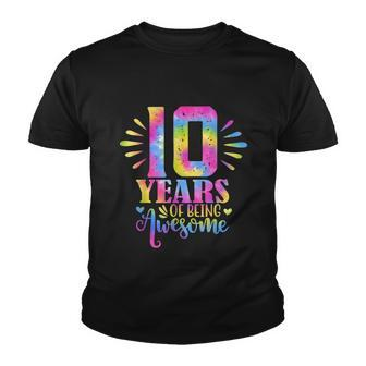10 Years Of Being Awesome 10Th Birthday Girl Graphic Design Printed Casual Daily Basic Youth T-shirt - Thegiftio UK