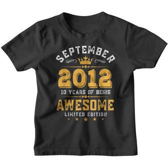 10 Years Old Gift 10Th Birthday Awesome Since September 2012 Youth T-shirt - Thegiftio UK