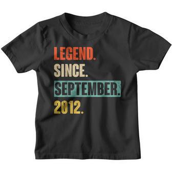 10 Years Old Gifts Legend Since September 2012 10Th Birthday V26 Youth T-shirt - Thegiftio UK