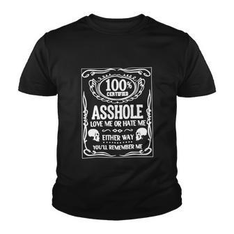 100 Certified Ahole Funny Adult Tshirt Youth T-shirt - Monsterry DE