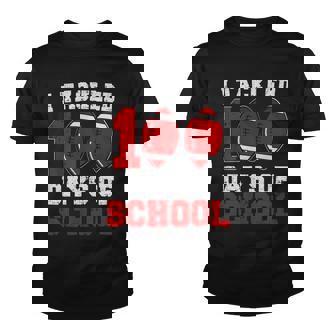 100 Day Of School Football Teacher Kids Boys Novelty Youth T-shirt - Seseable