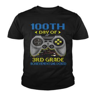 100 Days Of Home 3Rd Grade Gift Gamers Achievement Unlocked Youth T-shirt - Seseable