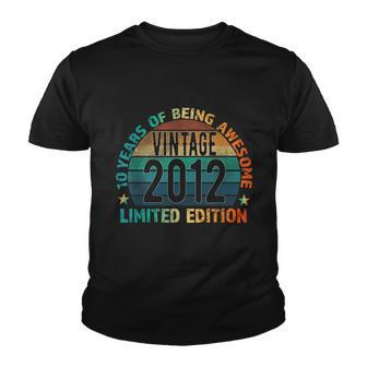 10Th Birthday Gift Kids Vintage 2012 10 Years Old Colored Youth T-shirt - Monsterry DE