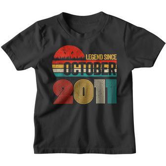 11 Years Old Gifts Legend Since October 2011 11Th Birthday V5 Youth T-shirt - Thegiftio UK
