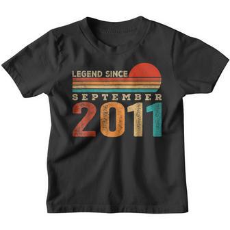 11 Years Old Gifts Legend Since September 2011 11Th Birthday V26 Youth T-shirt - Thegiftio UK