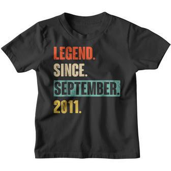 11 Years Old Gifts Legend Since September 2011 11Th Birthday V28 Youth T-shirt - Thegiftio UK
