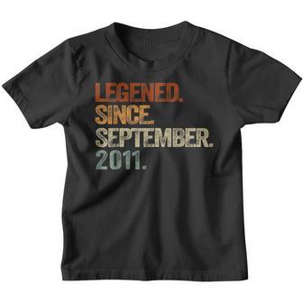 11 Years Old Gifts Legend Since September 2011 11Th Birthday V35 Youth T-shirt - Thegiftio UK