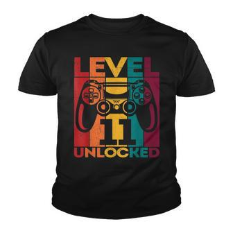 11Th Birthday Gamer Level 11 Unlocked Video Game Gaming Youth T-shirt - Seseable