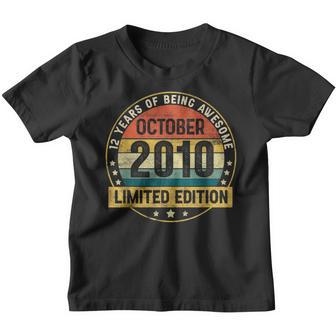 12 Year Old Gifts Limited Edition October 2010 12Th Birthday Youth T-shirt - Thegiftio UK