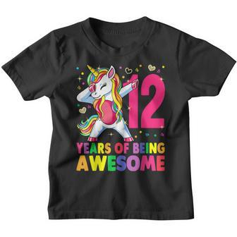 12 Year Old Unicorn Dabbing 12Th Birthday Girl Unicorn Party Youth T-shirt - Thegiftio UK