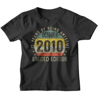 12 Yr Old Gifts October 2010 Limited Edition 12Th Birthday Youth T-shirt - Thegiftio UK