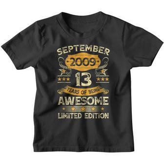 13 Years Old Gifts 13Th Birthday Vintage September 2009 Youth T-shirt - Thegiftio UK