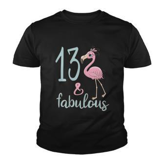 13Th Birthday Flamingo Outfit Girls 13 Year Old Bday Youth T-shirt - Monsterry