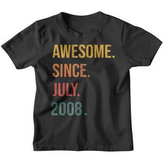 14 Years Old Funny Awesome Since July 2008 14Th Birthday V4 Youth T-shirt - Thegiftio UK