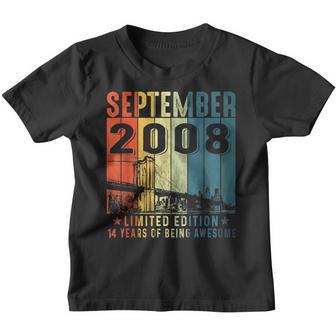 14 Years Old Gifts Vintage September 2008 14Th Birthday V2 Youth T-shirt - Thegiftio UK