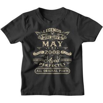 14Th Birthday For Legends Born May 2008 14 Years Old Youth T-shirt - Thegiftio UK
