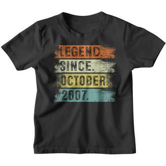 15 Year Old Gifts Legend Since October 2007 15Th Birthday Youth T-shirt - Thegiftio UK
