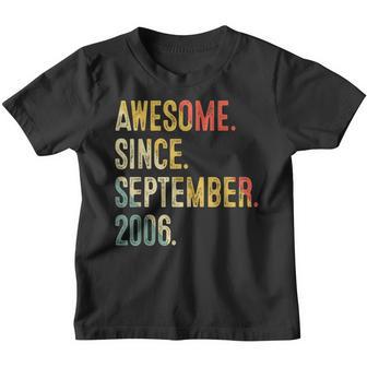 16 Years Old Gift Awesome Since September 2006 16Th Birthday V5 Youth T-shirt - Thegiftio UK